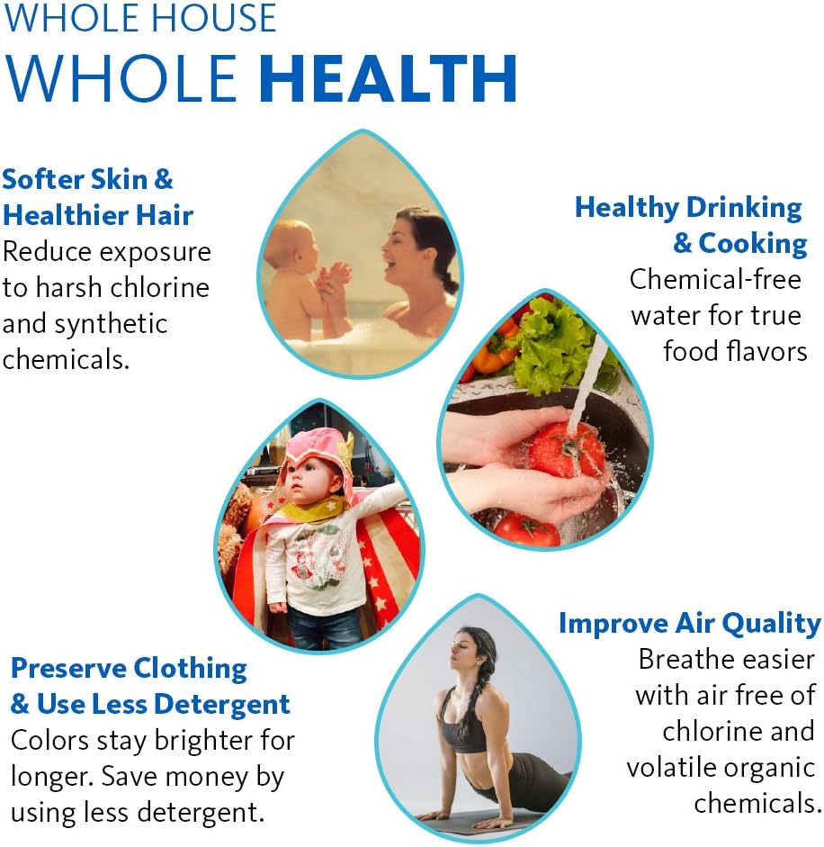 Aquasana Whole House Water Filter System - Water Softener Alternative w/ UV Purifier, Salt-Free Descaler, Carbon  KDF Media - Filters Sediment  97% Of Chlorine - 1,000,000 Gl - EQ-1000-AST-UV Aquasana Whole House Water Filter System - Water Softener Alternative w/ UV Purifier, Salt-Free Descaler, Carbon  KDF Media - Filters Sediment  97% Of Chlorine - 1,000,000 Gl - EQ-1000-AST-UV