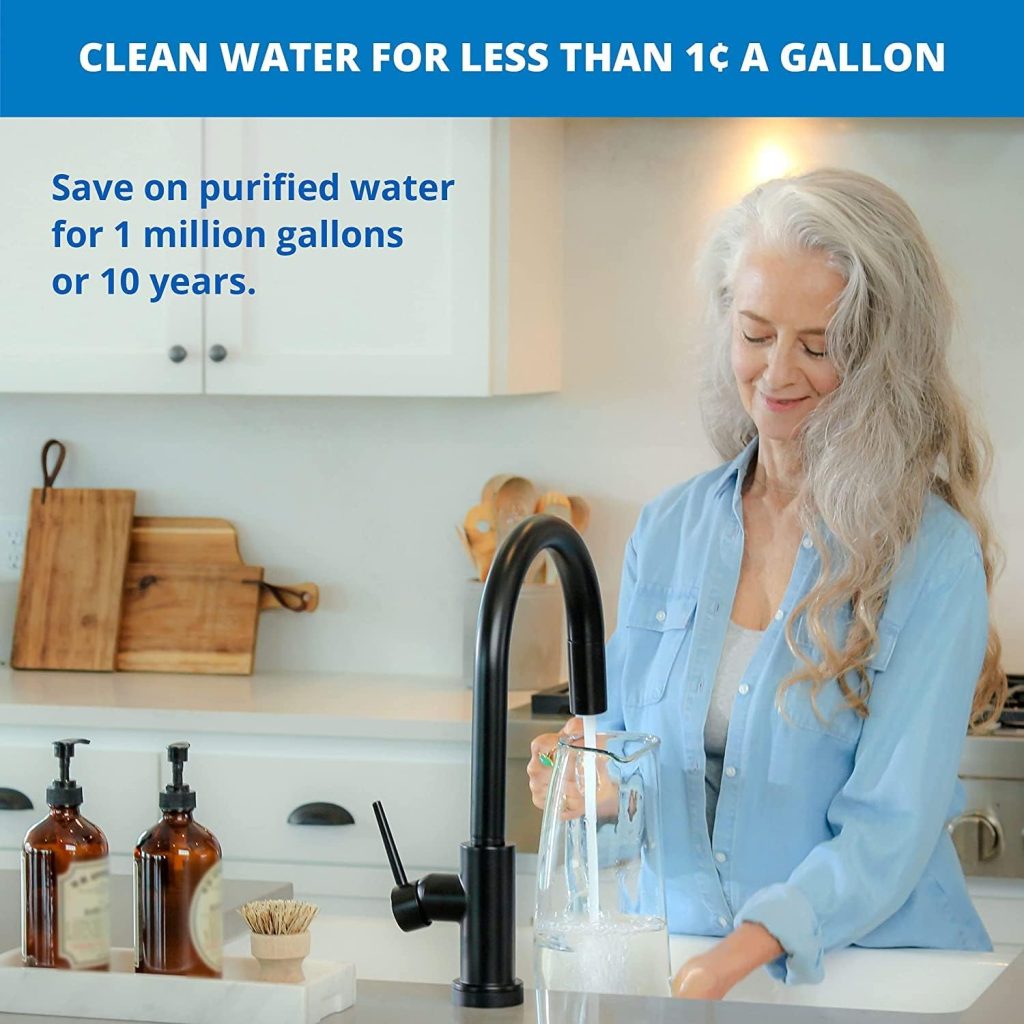 Aquasana Whole House Water Filter System - Water Softener Alternative w/ UV Purifier, Salt-Free Descaler, Carbon  KDF Media - Filters Sediment  97% Of Chlorine - 1,000,000 Gl - EQ-1000-AST-UV Aquasana Whole House Water Filter System - Water Softener Alternative w/ UV Purifier, Salt-Free Descaler, Carbon  KDF Media - Filters Sediment  97% Of Chlorine - 1,000,000 Gl - EQ-1000-AST-UV