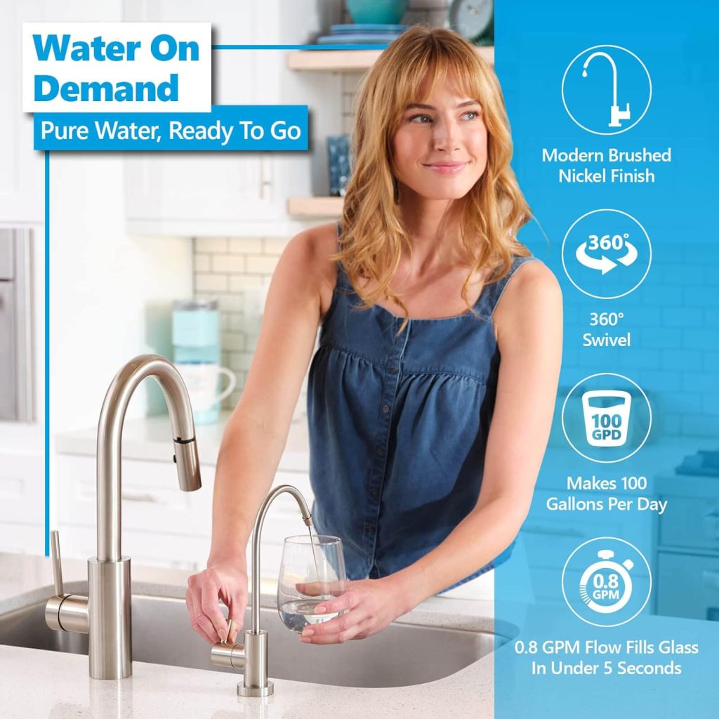 EXPRESS WATER UV Reverse Osmosis Water Filtration System – 11 Stage UV Water Filter with Faucet and Tank – Under Sink Water Filter with Alkaline Filter for added Essential Minerals 100 GDP