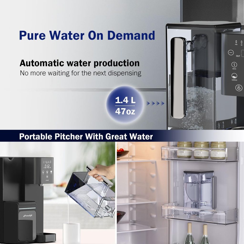 Frizzlife WB99-C Countertop Reverse Osmosis System, Alkaline RO Water Filter with Portable Water Pitcher, NSF/ANSI 58 Certified Elements, TDS  Filter Life Monitoring, No Installation USA Tech Support Frizzlife WB99-C Countertop Reverse Osmosis System, Alkaline RO Water Filter with Portable Water Pitcher, NSF/ANSI 58 Certified Elements, TDS  Filter Life Monitoring, No Installation USA Tech Support