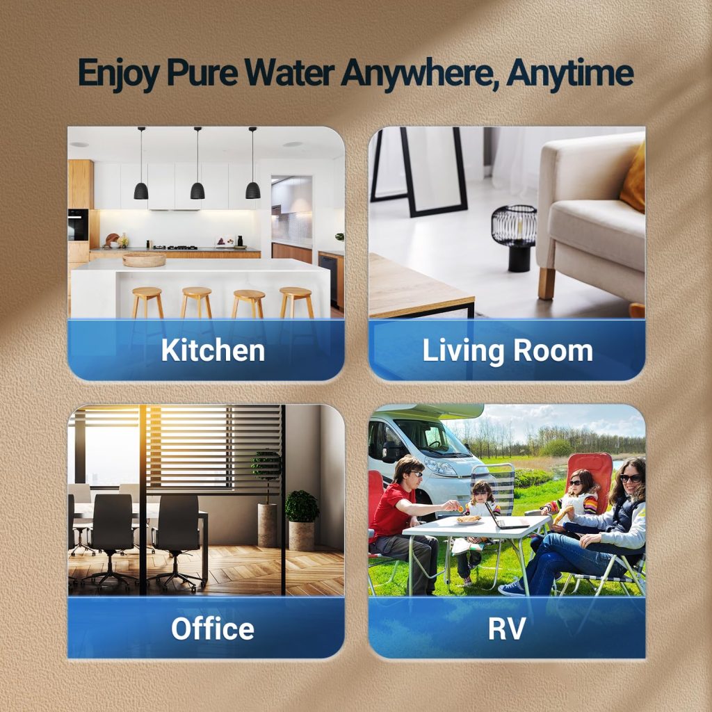 PUREPLUS Countertop Reverse Osmosis Water Filtration System, 5 Stage Countertop Water Filtration, Portable Instant Hot Water Dispenser, 4 Temperature Options, No Installation Required, PP-WFC-DA-Blue PUREPLUS Countertop Reverse Osmosis Water Filtration System, 5 Stage Countertop Water Filtration, Portable Instant Hot Water Dispenser, 4 Temperature Options, No Installation Required, PP-WFC-DA-Blue