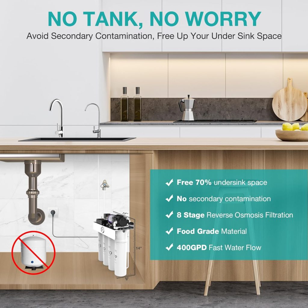 SimPure Tankless UV Reverse Osmosis System, NSF/ANSI 58 Certified, RO Water Filter System Under Sink 400 GPD, 8 Stage Water Filtration, Near 0 TDS, BPA Free, 1.5:1 Pure to Drain, Built-in Pump SimPure Tankless UV Reverse Osmosis System, NSF/ANSI 58 Certified, RO Water Filter System Under Sink 400 GPD, 8 Stage Water Filtration, Near 0 TDS, BPA Free, 1.5:1 Pure to Drain, Built-in Pump
