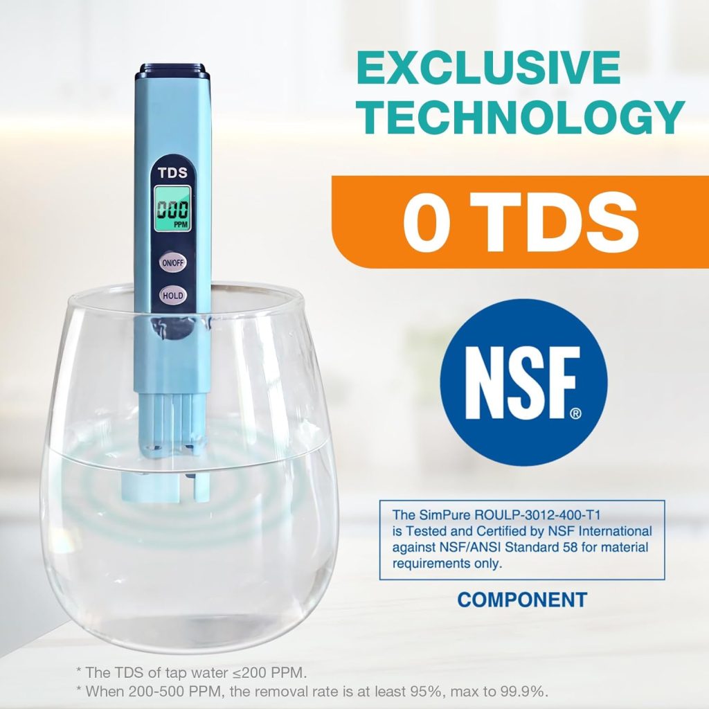 SimPure Tankless UV Reverse Osmosis System, NSF/ANSI 58 Certified, RO Water Filter System Under Sink 400 GPD, 8 Stage Water Filtration, Near 0 TDS, BPA Free, 1.5:1 Pure to Drain, Built-in Pump SimPure Tankless UV Reverse Osmosis System, NSF/ANSI 58 Certified, RO Water Filter System Under Sink 400 GPD, 8 Stage Water Filtration, Near 0 TDS, BPA Free, 1.5:1 Pure to Drain, Built-in Pump