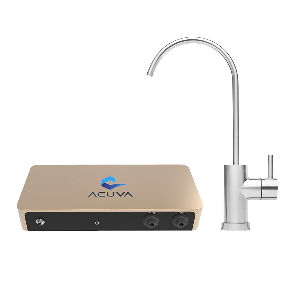 Acuva- ArrowMax 2.0 UV-LED Water Purifier, Under Sink Water Filter System with Smart Faucet, Universal Power Supply, Brushed Nickel Faucet Acuva- ArrowMax 2.0 UV-LED Water Purifier, Under Sink Water Filter System with Smart Faucet, Universal Power Supply, Brushed Nickel Faucet