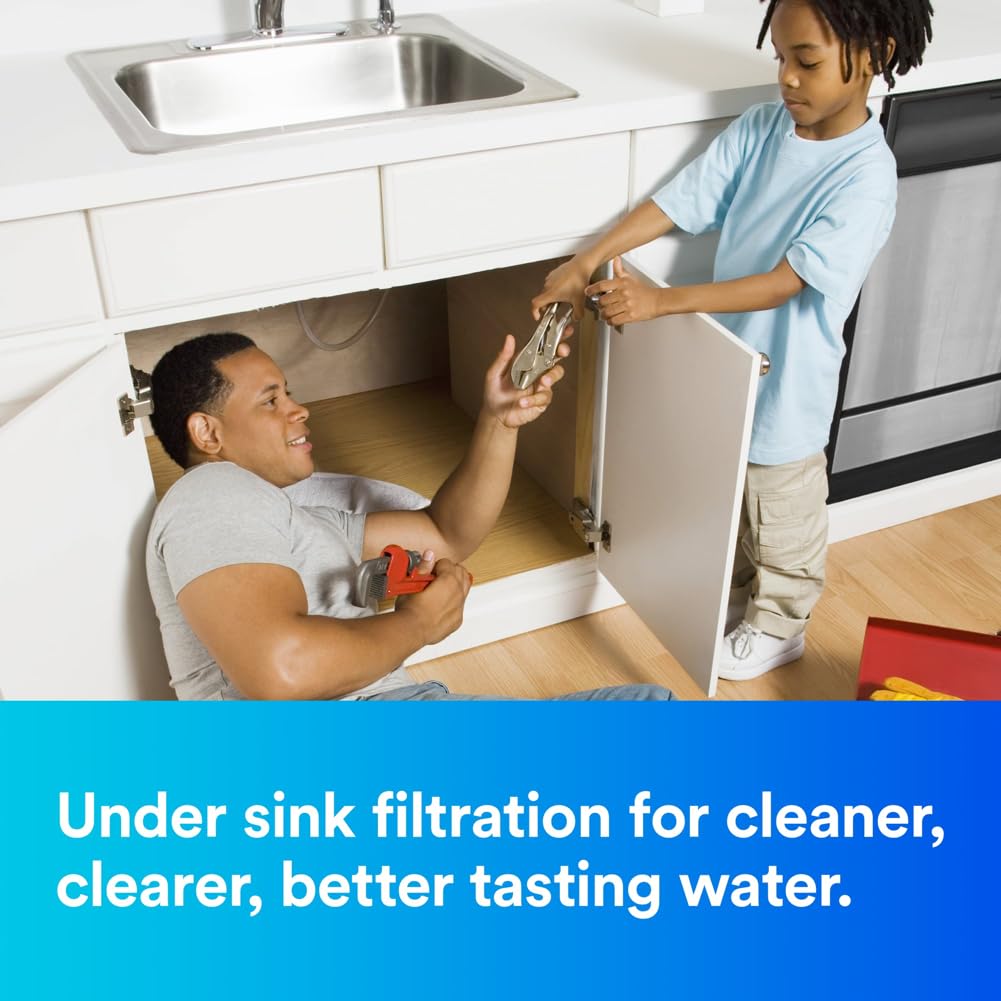 Aqua-Pure Under Sink Full Flow Drinking Replacement Water Filter 3MFF101, For Aqua-Pure System 3MFF100,Sanitary Quick Change, Reduces Particulates and Odor, Select VOCs, Model:70020249663, White
