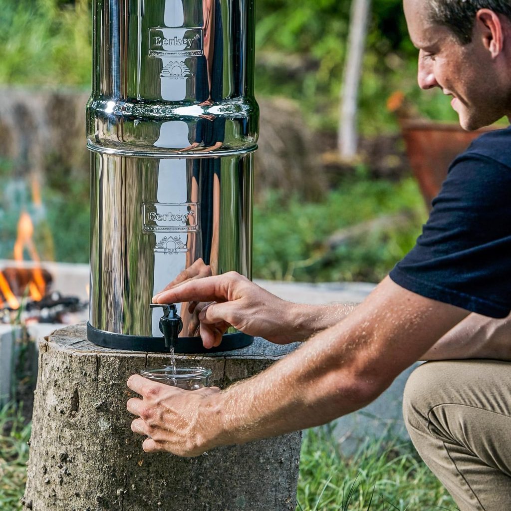 Big Berkey Gravity-Fed Stainless Steel Countertop Water Filter System 2.25 Gallon with 2 Authentic Black Berkey Elements BB9-2 Filters Big Berkey Gravity-Fed Stainless Steel Countertop Water Filter System 2.25 Gallon with 2 Authentic Black Berkey Elements BB9-2 Filters