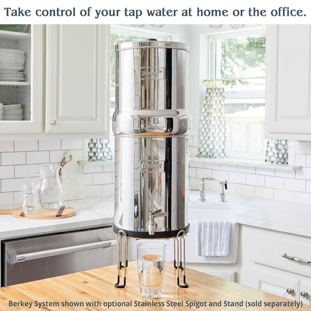 Big Berkey Gravity-Fed Water Filter System 2.25 Gallon with 2 Black Berkey Elements, 2 Berkey PF-2 Fluoride and Arsenic Reduction Elements Big Berkey Gravity-Fed Water Filter System 2.25 Gallon with 2 Black Berkey Elements, 2 Berkey PF-2 Fluoride and Arsenic Reduction Elements
