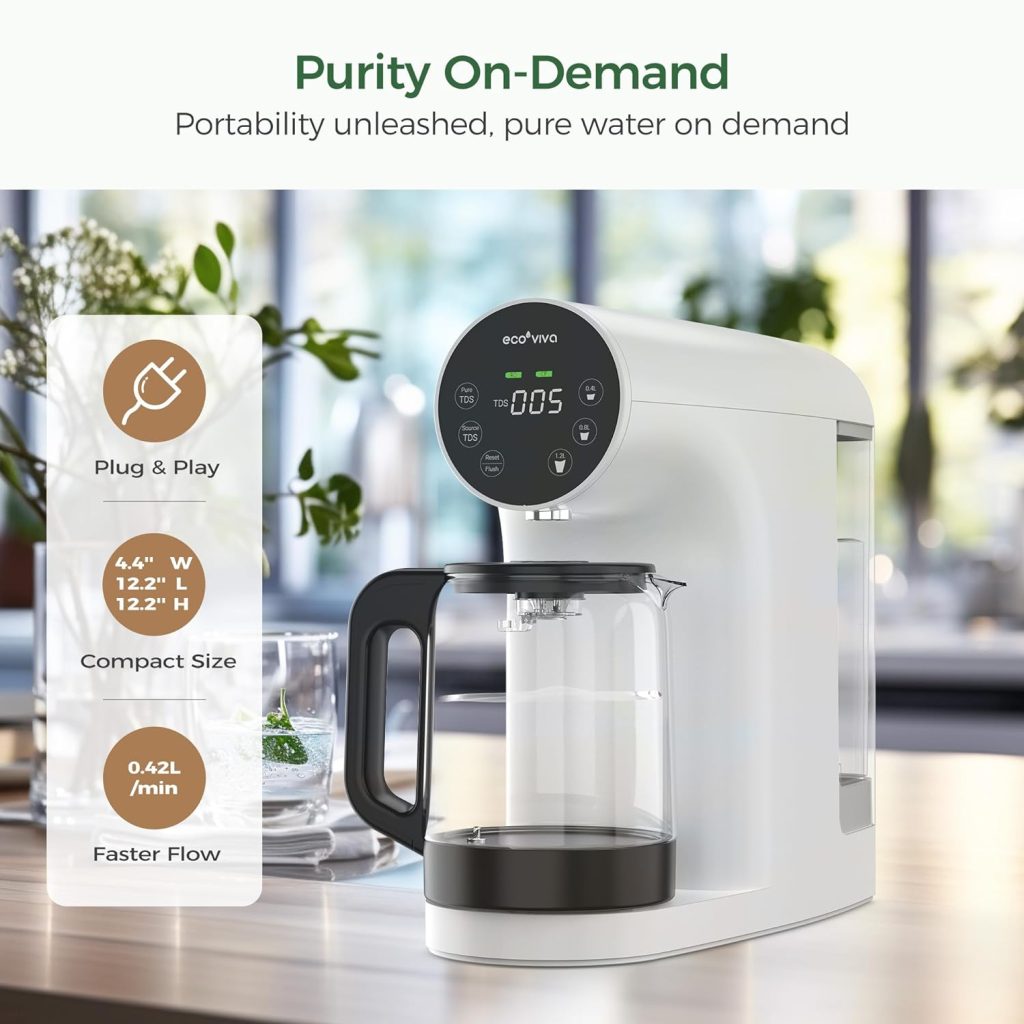 Countertop Reverse Osmosis System RO Water Filter, 4 Stage Filtration, Real-time TDS Monitor, 3:1 Pure to Drain, Zero-Installation Portable Water Purifier (WP-RO-200G Black), 4.3*12.1*12.1 Countertop Reverse Osmosis System RO Water Filter, 4 Stage Filtration, Real-time TDS Monitor, 3:1 Pure to Drain, Zero-Installation Portable Water Purifier (WP-RO-200G Black), 4.3*12.1*12.1