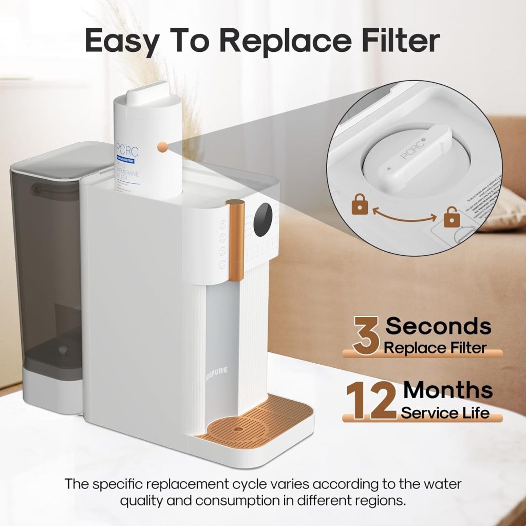 ICEPURE Countertop Reverse Osmosis Water Filtration System NSF/ANSI 58 Certified, 4 Stage Composite Filter, 3: 1 Pure to Drain, Bottleless Water Dispenser, Reduce PFAS PFOA PFOS (No Installation)