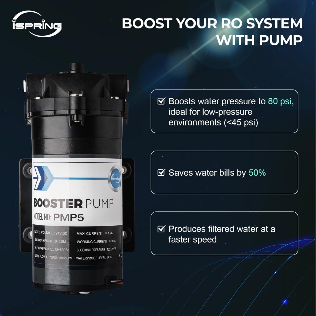 iSpring RCC7P-AK 6-Stage Reverse Osmosis System Under Sink with Alkaline Water Filter and Pump, pH+, 75 GPD, TDS Reduction, RO Drinking Water Filtration System iSpring RCC7P-AK 6-Stage Reverse Osmosis System Under Sink with Alkaline Water Filter and Pump, pH+, 75 GPD, TDS Reduction, RO Drinking Water Filtration System