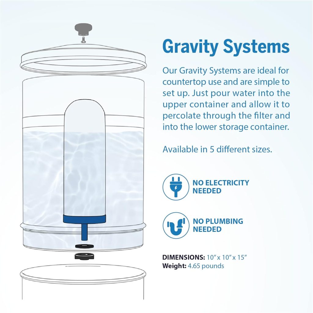 ProOne Big+ Stainless-Steel Gravity Water Filter System, 3-Gallon Water Capacity, Countertop Water Dispenser for Home, Camping, and Travel w/ (2) 7-inch Filter  Wire Stand, Proven to Reduce PFAS ProOne Big+ Stainless-Steel Gravity Water Filter System, 3-Gallon Water Capacity, Countertop Water Dispenser for Home, Camping, and Travel w/ (2) 7-inch Filter  Wire Stand, Proven to Reduce PFAS