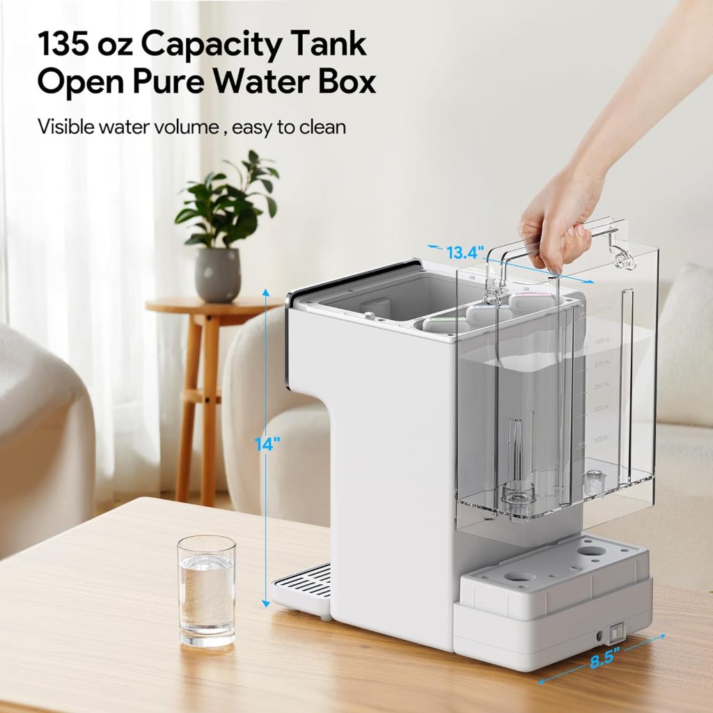 Thereye Countertop Water Filter Reverse Osmosis System, 7 Stage Purification, Instant Heating Portable RO Filtration, BPA Free Water Purifier 2:1 Pure to Drain for Home RV (No Installation Needed) Thereye Countertop Water Filter Reverse Osmosis System, 7 Stage Purification, Instant Heating Portable RO Filtration, BPA Free Water Purifier 2:1 Pure to Drain for Home RV (No Installation Needed)