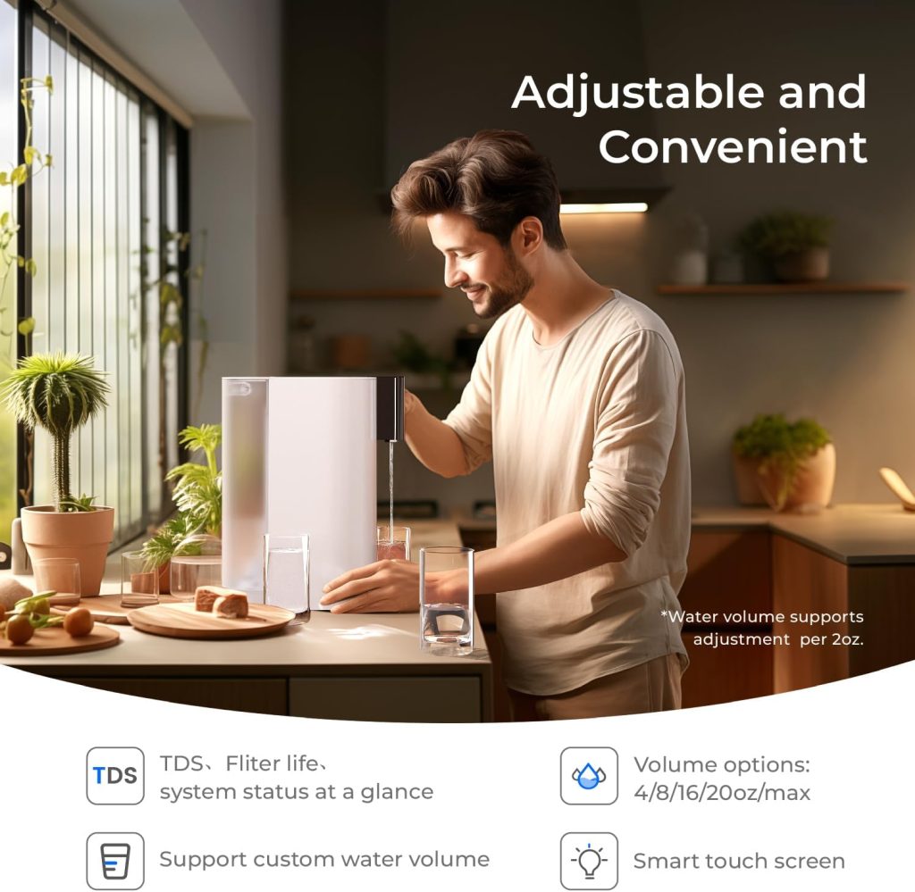 Waterdrop CoreRO Countertop Reverse Osmosis System, Reverse Osmosis Water Filter Countertop, 5 Stage, with Portable Pure Water Tank, NSF/ANSI 372 Certified, 3:1 Pure to Drain, No Installation, WD-C1S Waterdrop CoreRO Countertop Reverse Osmosis System, Reverse Osmosis Water Filter Countertop, 5 Stage, with Portable Pure Water Tank, NSF/ANSI 372 Certified, 3:1 Pure to Drain, No Installation, WD-C1S