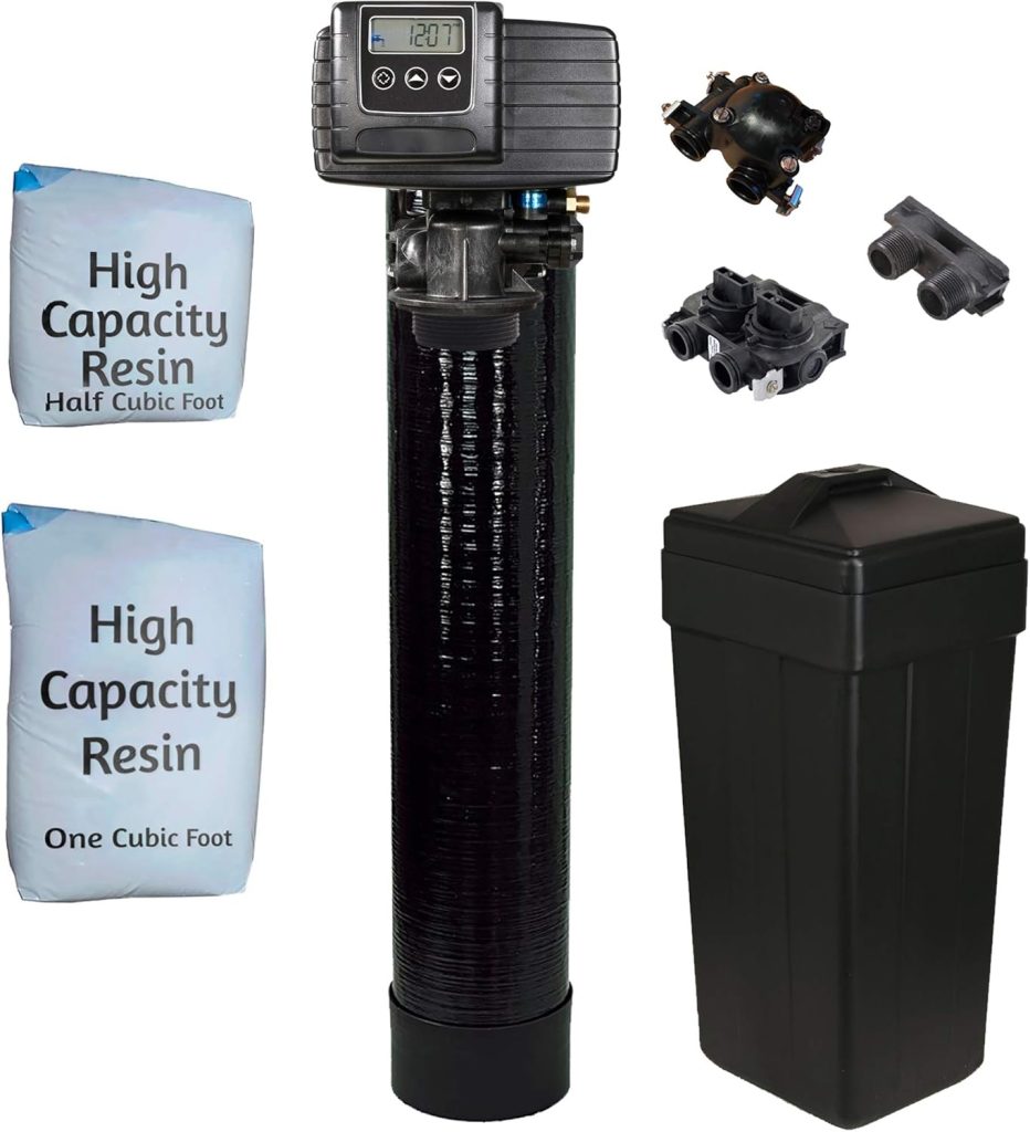 AFWFilters 5600sxt Metered On-demand 48,000 Grain Water Softener with brine tank, bypass and 1 adapters