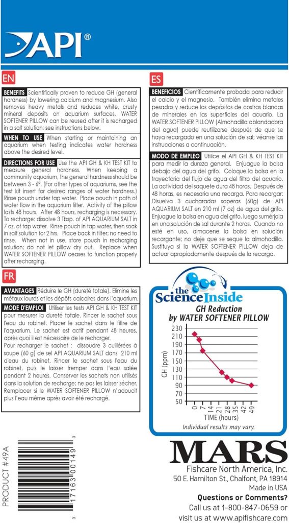 API WATER SOFTENER PILLOW Aquarium Canister Filter Filtration Pouch 1-Count Bag API WATER SOFTENER PILLOW Aquarium Canister Filter Filtration Pouch 1-Count Bag