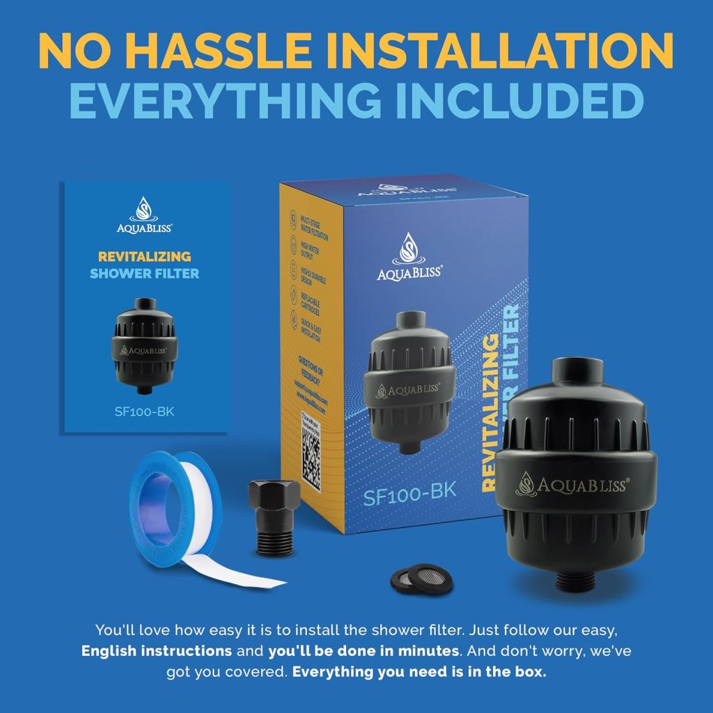 AquaBliss High Output Revitalizing Shower Filter - Reduces Dry Itchy Skin, Dandruff, Eczema, and Dramatically Improves The Condition of Your Skin, Hair and Nails - Chrome (SF100)