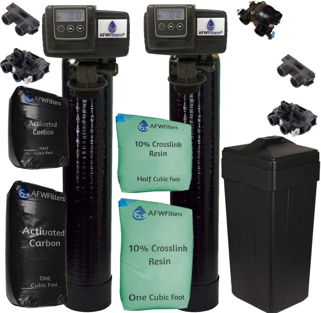 Combo Package Fleck 5600SXT 48,000 Grain Water Softener and Backwashing Carbon Filter Combo Package Fleck 5600SXT 48,000 Grain Water Softener and Backwashing Carbon Filter