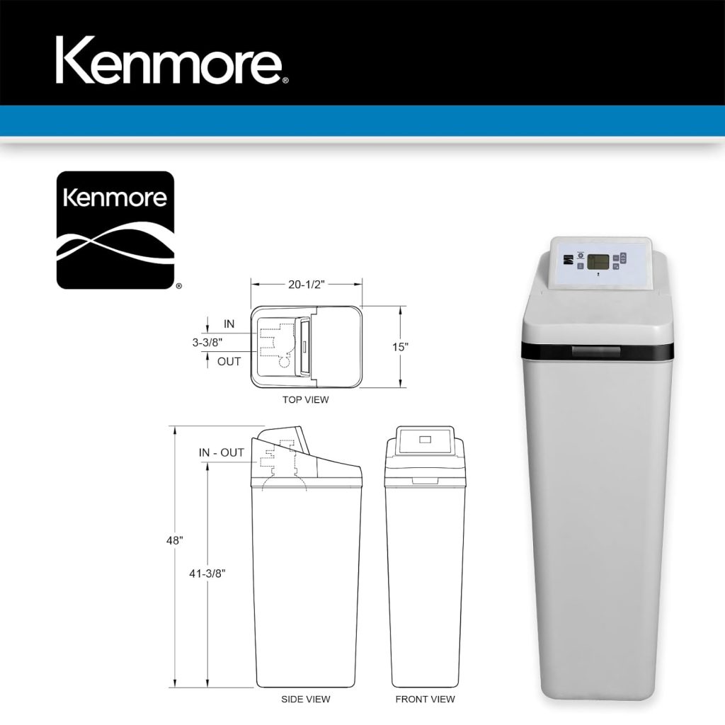 Kenmore 350 Water Softener With High Flow Valve | Reduce Hardness Minerals  Clear Water Iron In Your Home | Whole House | Easy To Install | Grey Kenmore 350 Water Softener With High Flow Valve | Reduce Hardness Minerals  Clear Water Iron In Your Home | Whole House | Easy To Install | Grey