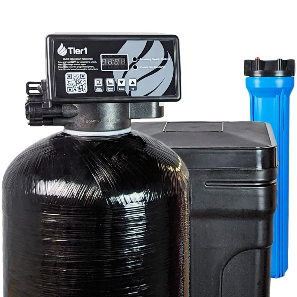 Tier1 Whole House Water Softener System Compact 32,000 Grain High Efficiency with Sediment Pre-Filter | Pre-Filled Mineral Tank with 1 Cubic Foot of Cation Resin | Home Water Filtration System Tier1 Whole House Water Softener System Compact 32,000 Grain High Efficiency with Sediment Pre-Filter | Pre-Filled Mineral Tank with 1 Cubic Foot of Cation Resin | Home Water Filtration System