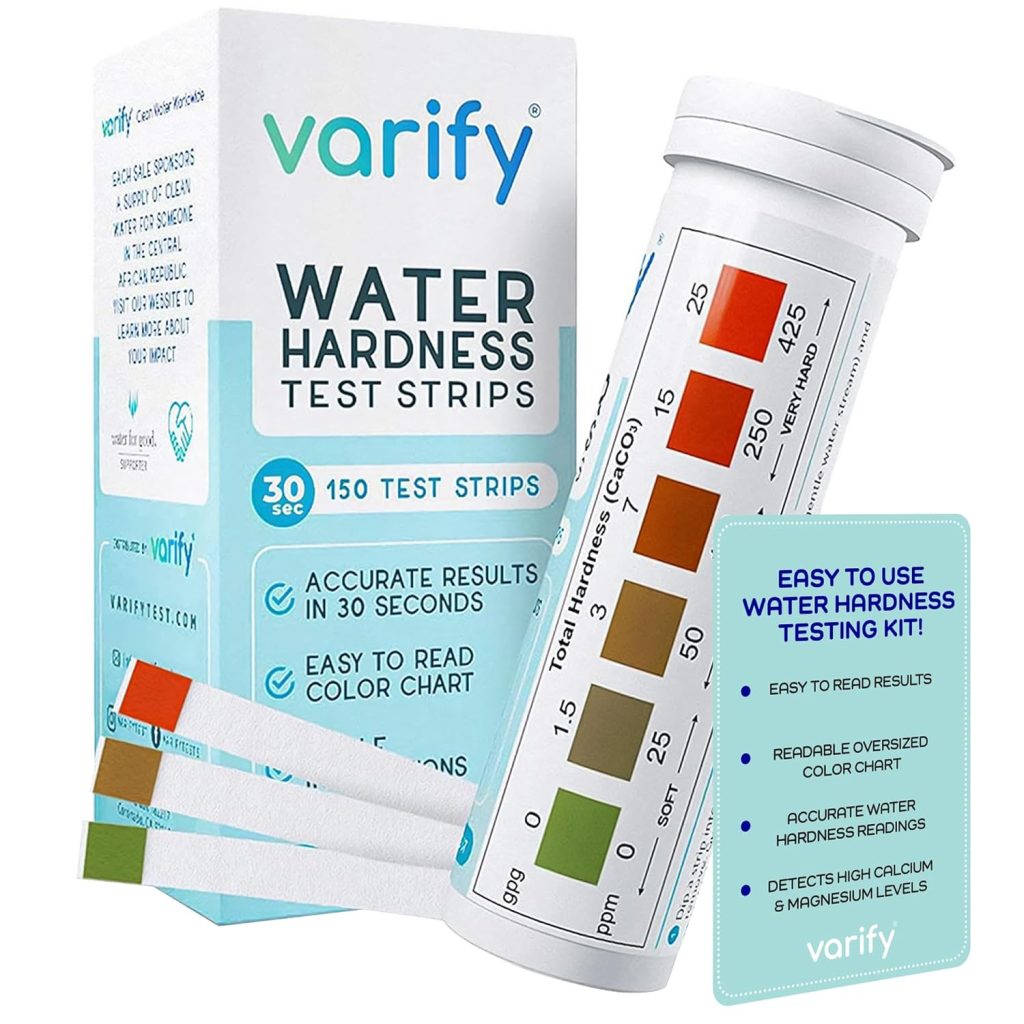 Varify Water Hardness Test Kit - Water Testing Kit for Home, Drinking, Well, Spa, Swimming Pool, Softener, Dishwasher  More - Hard Water Test Strips for Calcium, Magnesium etc (0-425 pmm, 150 Strips) Varify Water Hardness Test Kit - Water Testing Kit for Home, Drinking, Well, Spa, Swimming Pool, Softener, Dishwasher  More - Hard Water Test Strips for Calcium, Magnesium etc (0-425 pmm, 150 Strips)